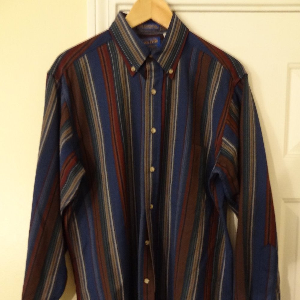 Pendleton Worsted Wool Striped Button-Down (M)
